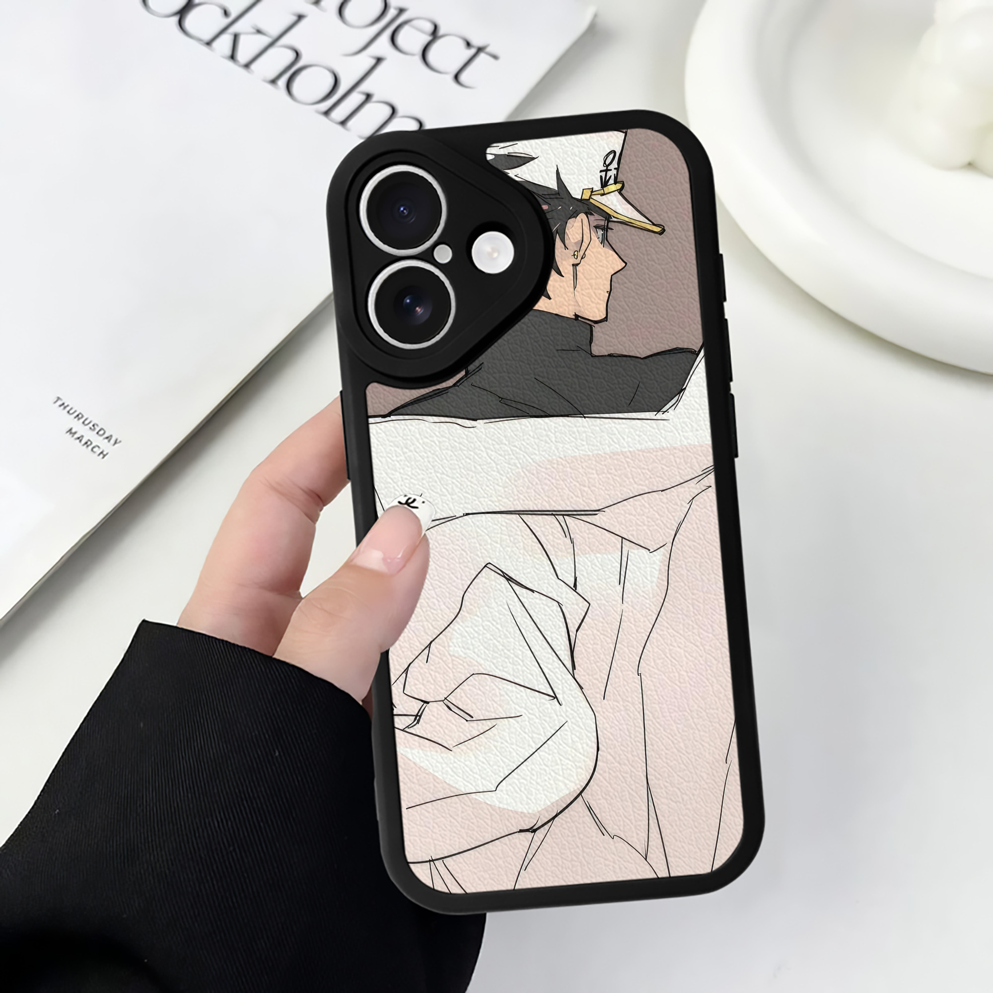 （画像用） ジョジョの奇妙な冒険 JoJo's Bizarre Adventure 【iPhone 16シリーズ対応】シリコンスマホケース（レザー調） 材質：シリコン